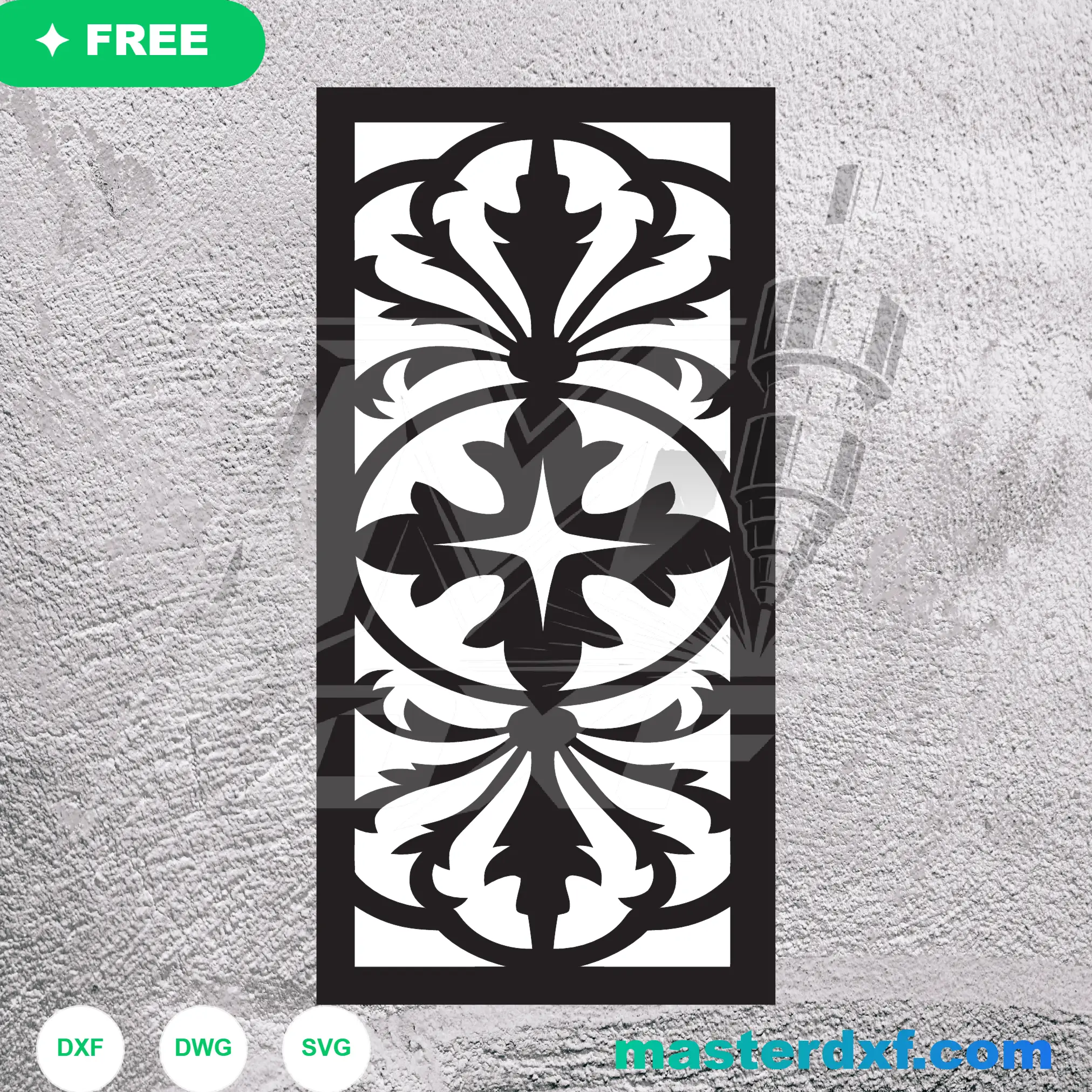 Gothic Cross Decorative Panel Template for CNC Router and Laser Cut DXF File